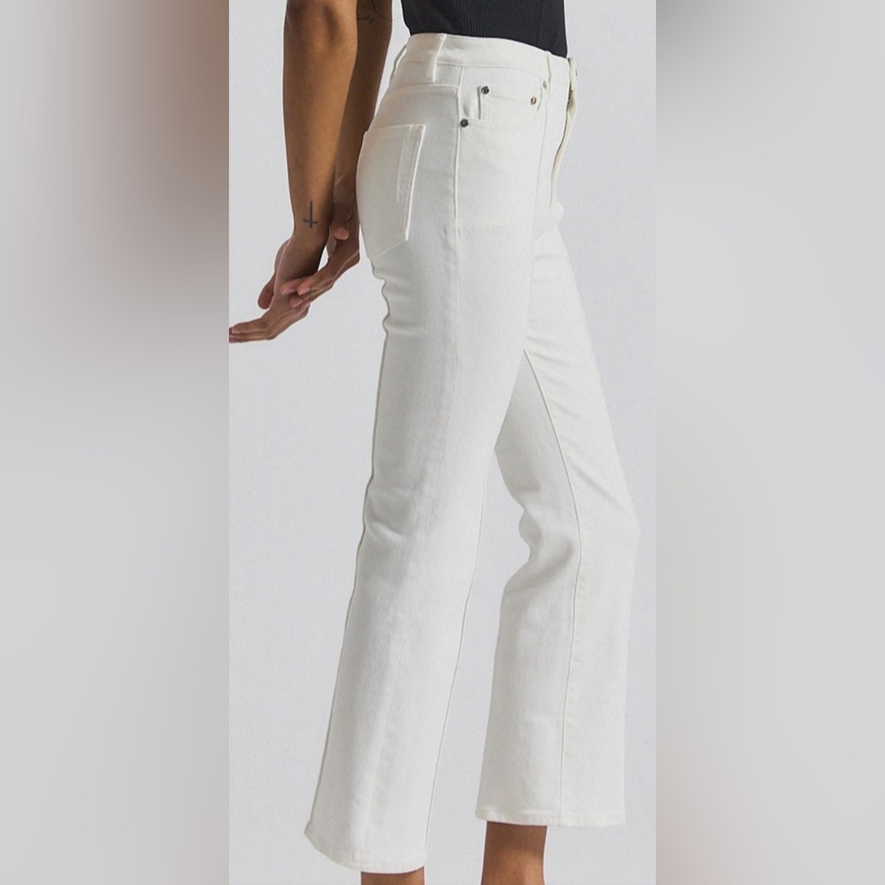 10 Crosby Derek Lam Perse Pin Tuck Pleat Cropped Denim Pants - Picture 3 of 7